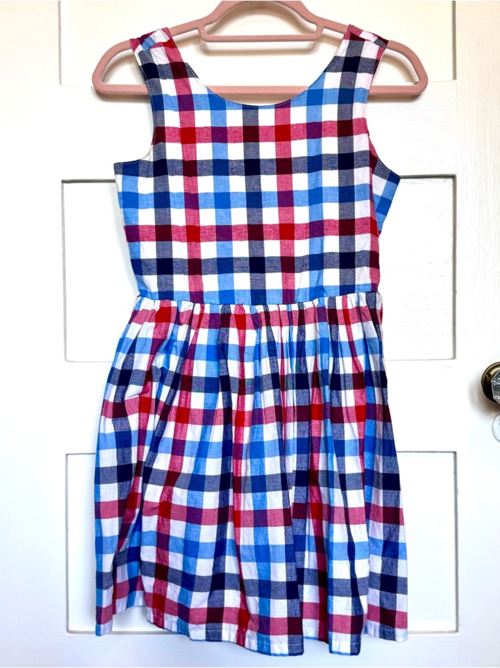 Cat & Jack Red, Blue & White Gingham Sleeveless Dress